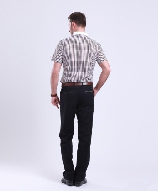 Cotton khaki business casual pants for men